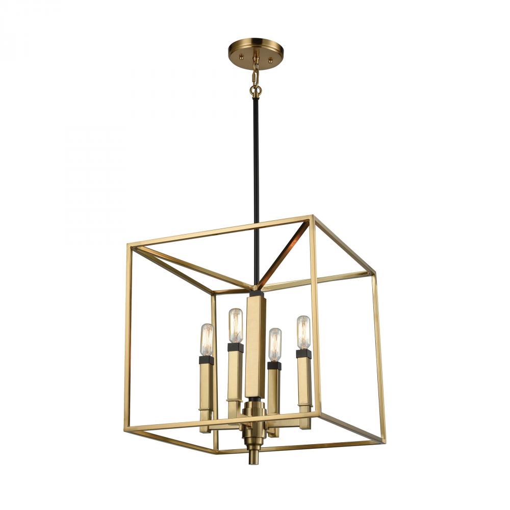 Mandeville 4-Light Chandelier in Oil Rubbed Bronze and Satin Brass