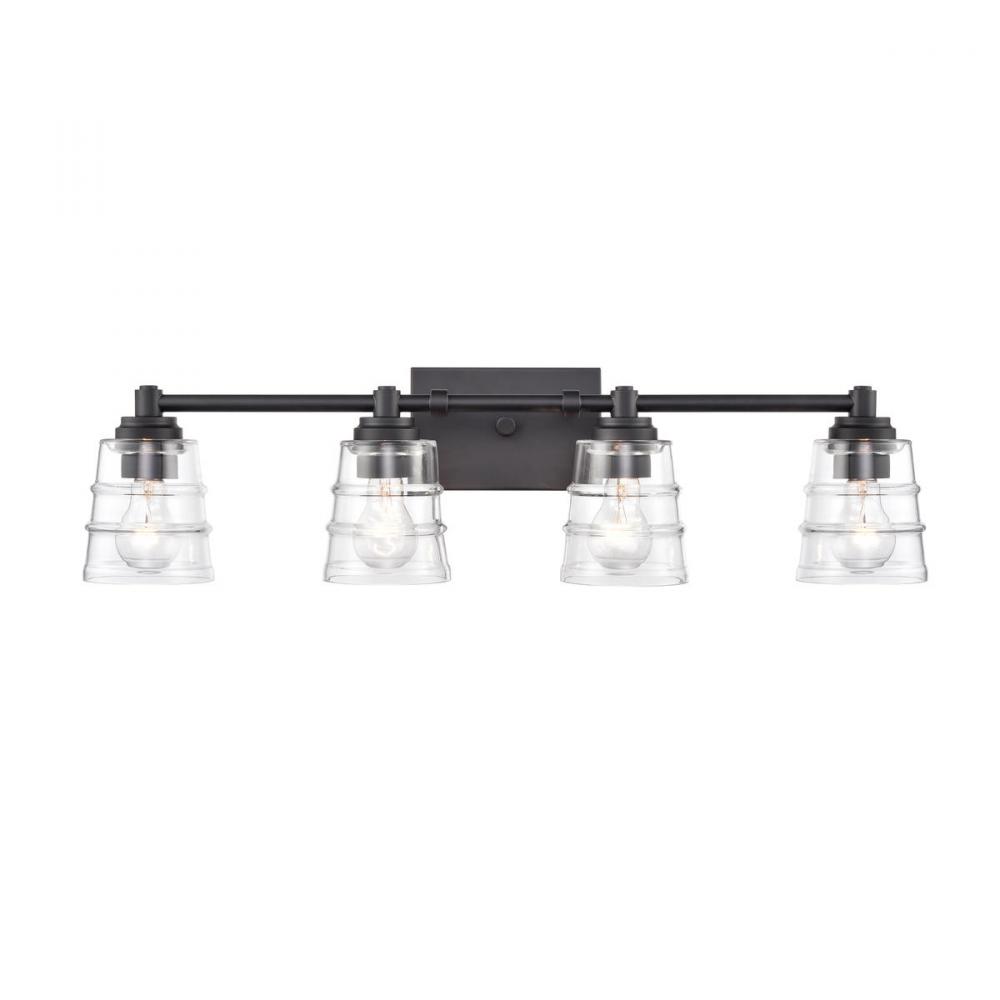 Pulsate 30.25'' Wide 4-Light Vanity Light - Matte Black