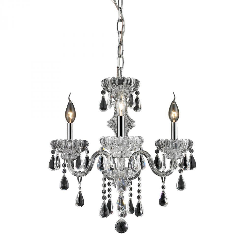 Three Light Clear/chrome Up Chandelier