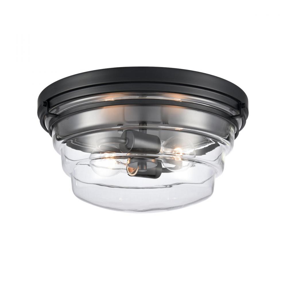 Boyer 14'' Wide 2-Light Flush Mount - Matte Black