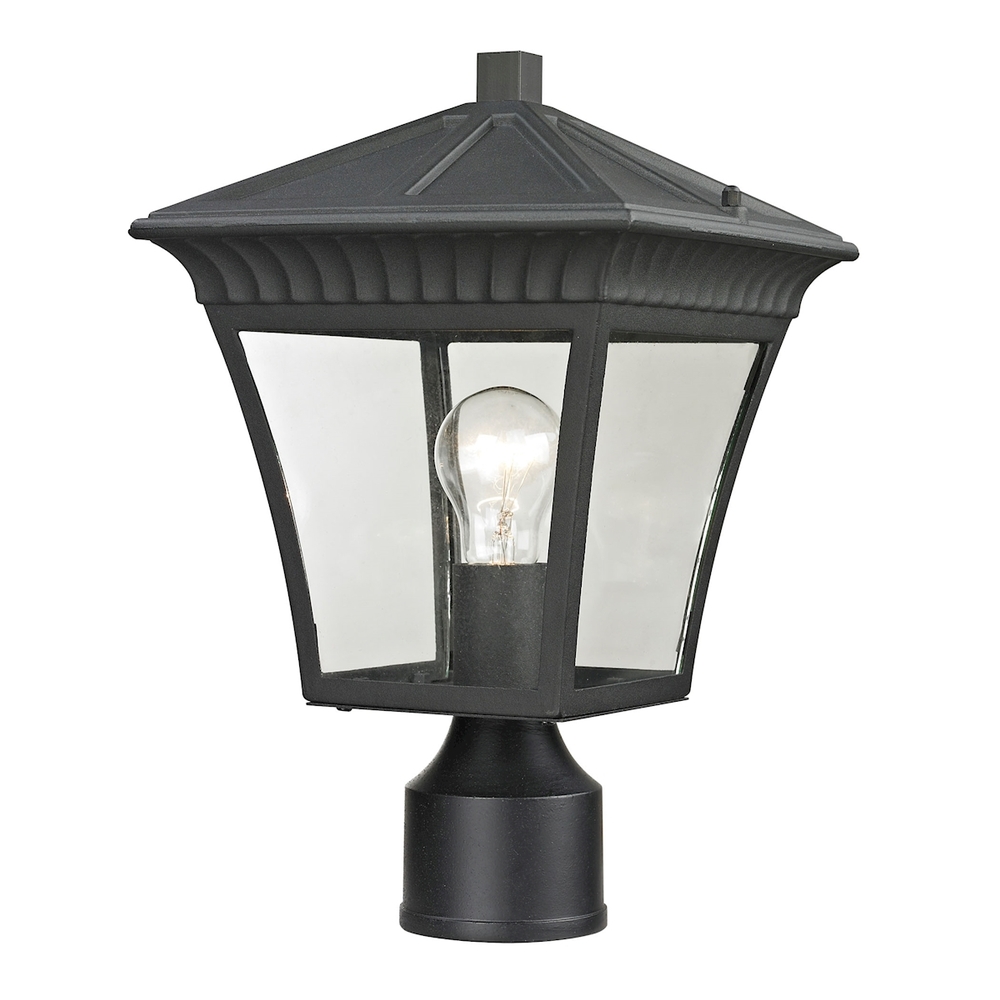 Thomas - Ridgewood 15'' High 1-Light Outdoor Post Light - Matte Textured Black