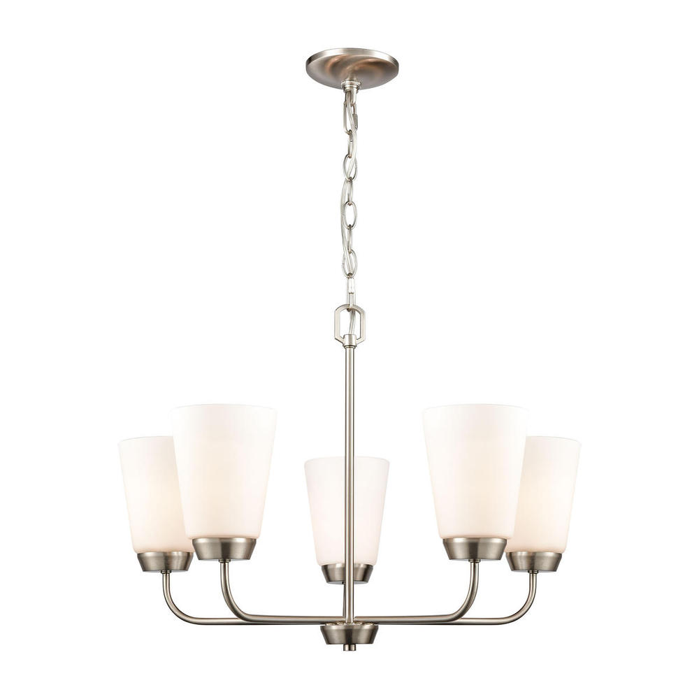 Thomas - Winslow 25'' Wide 5-Light Chandelier - Brushed Nickel