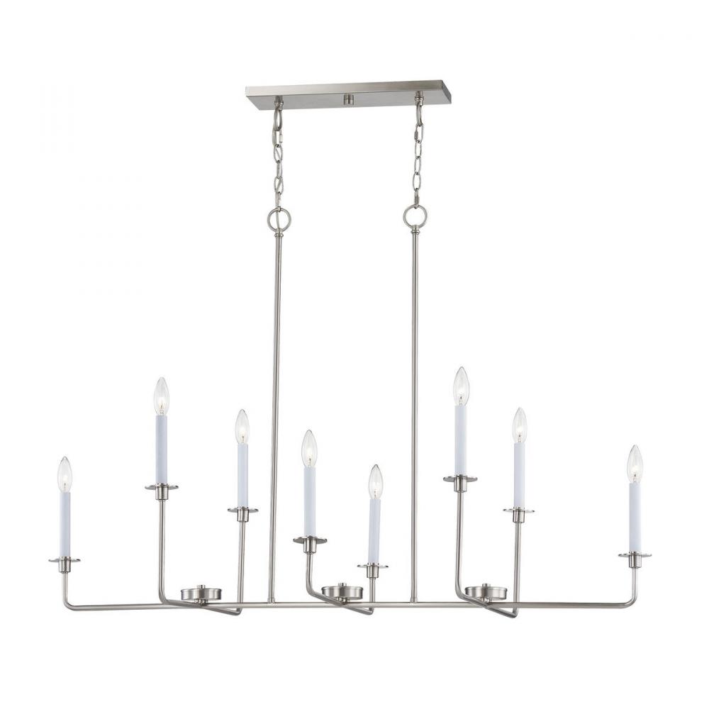 Thomas - Lexington Green 48'' Wide 8-Light Linear Chandelier - Brushed Nickel