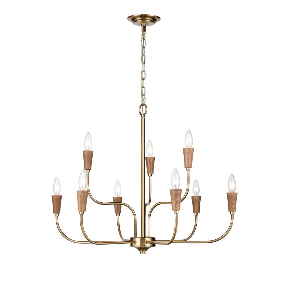 Inga 29'' Wide 9-Light Chandelier - Brass