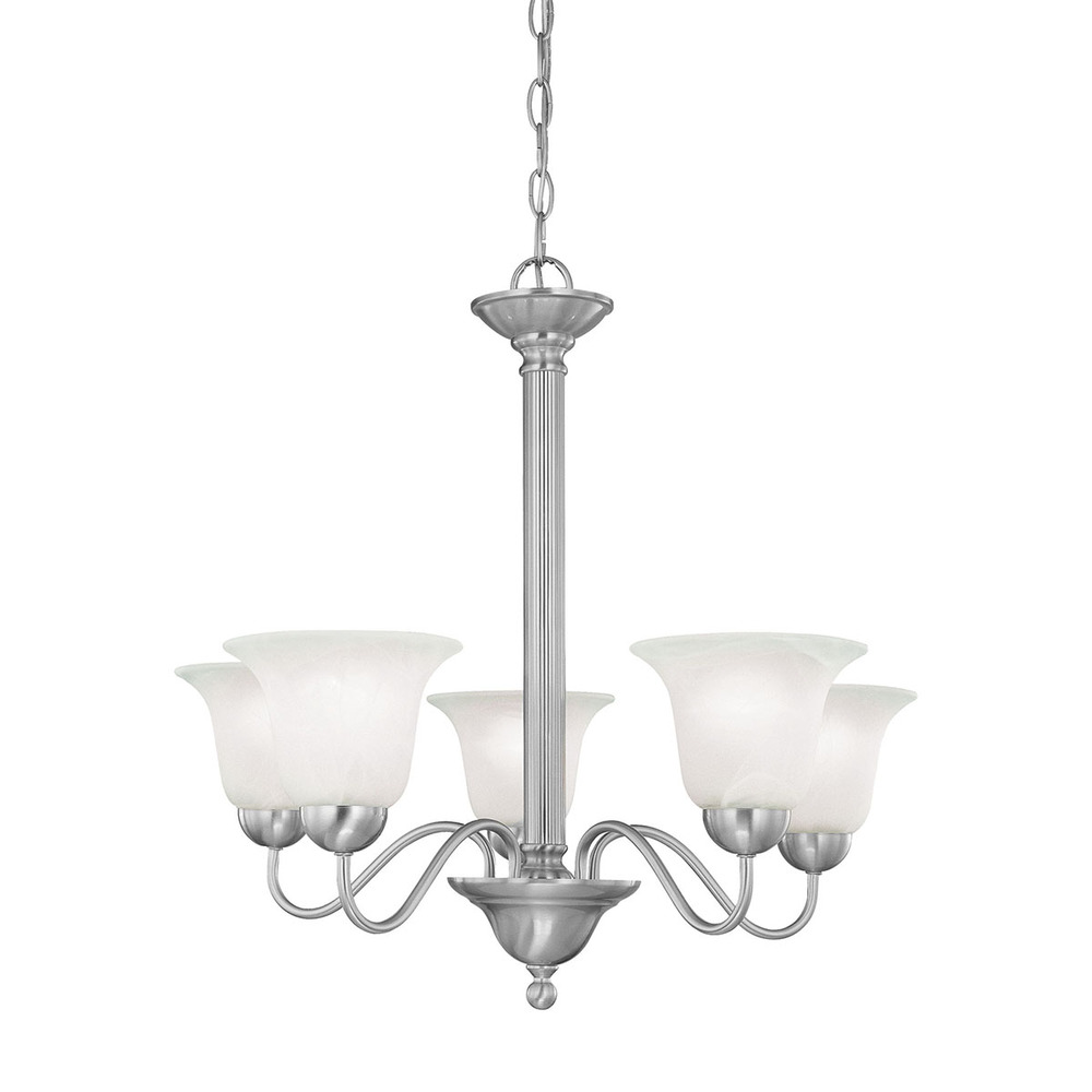 Thomas - Riva 25'' Wide 5-Light Chandelier - Brushed Nickel