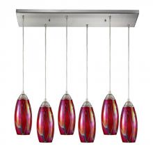 ELK Home 10076/6RC-FI - Iridescence 6 Light Pendant In Satin Nickel And