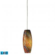 ELK Home 10079/1RV-LED - Vortex 1-Light Mini Pendant in Satin Nickel with Rainbow Glass - Includes LED Bulb