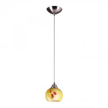 ELK Home 101-1YW - 1 Light Pendant In Satin Nickel And Yellow Blaze Glass