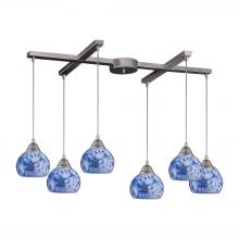 ELK Home 101-6BL - Mela 6 Light Pendant In Satin Nickel And Starbur