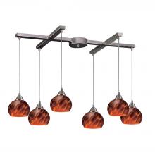 ELK Home 101-6ES - Mela 6 Light Pendant In Satin Nickel And Espress