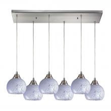 ELK Home 101-6RC-SW - Mela 6 Light Pendant In Satin Nickel And Snow Wh