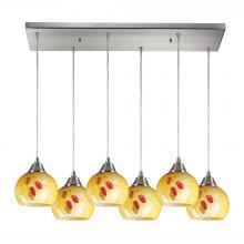ELK Home 101-6RC-YW - Mela 6 Light Pendant In Satin Nickel And Yellow