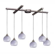 ELK Home 101-6SW - Mela 6 Light Pendant In Satin Nickel And Snow Wh