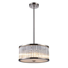 ELK Home 10128/3 - Braxton 3-Light Chandelier in Polished Nickel with Ribbed Glass