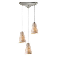 ELK Home 10142/3 - Capri 3-Light Triangular Pendant Fixture in Satin Nickel with Capiz Shell Glass