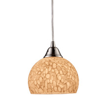 ELK Home 10143/1PW - Cira 1 Light Pendant In Satin Nickel And Pebbled