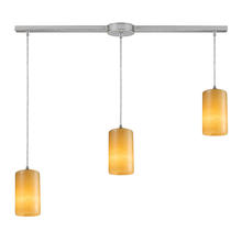 ELK Home 10169/3L - Piedra 3-Light Linear Pendant Fixture in Satin Nickel with Genuine Stone Shades