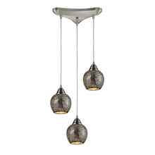 ELK Home 10208/3SLV - Fission 3 Light Pendant In Satin Nickel And Silv