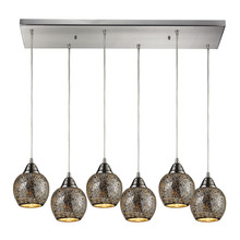 ELK Home 10208/6RC-SLV - Fission 6 Light Pendant In Satin Nickel And Silv