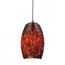 ELK Home 10220/1EMB - Maui 1-Light Mini Pendant in Satin Nickel with Embers Glass