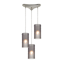 ELK Home 10243/3FSM - Synthesis 3 Light Pendant In Satin Nickel And Fr