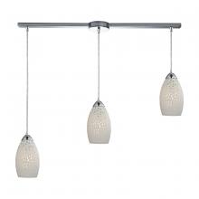 ELK Home 10245/3L - Etched Glass 3-Light Linear Pendant Fixture in Polished Chrome with White Etched Glass