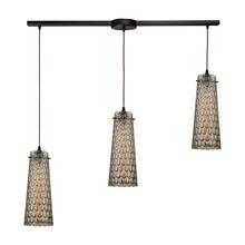 ELK Home 10248/3L - Jerard 3-Light Linear Pendant Fixture in Oil Rubbed Bronze with Textured Glass Shade