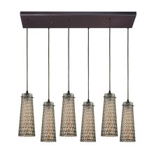 ELK Home 10248/6RC - Jerard 6-Light Rectangular Pendant Fixture in Oil Rubbed Bronze with Textured Glass Shade