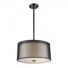 ELK Home 10313/3 - Crystals 3 Light Pendant In Black Chrome With Bl