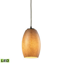 ELK Home 10330/1TB-LED - Andover 1-Light Mini Pendant in Satin Nickel with Textured Beige Glass - Includes LED Bulb