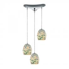 ELK Home 10419/3 - Glass Mosaic 3 Light Pendant In Polished Chrome