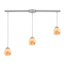 ELK Home 10421/3L-TS - Melony 3-Light Linear Pendant Fixture in Satin Nickel with Frosted Glass