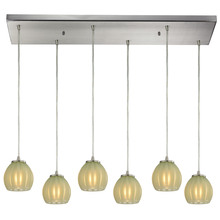 ELK Home 10421/6RC-JD - Melony 6 Light Pendant In Satin Nickel And Jade
