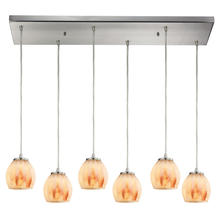 ELK Home 10421/6RC-TS - Melony 6-Light Rectangular Pendant Fixture in Satin Nickel with Frosted Glass