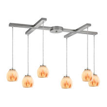 ELK Home 10421/6TS - Melony 6-Light H-Bar Pendant Fixture in Satin Nickel with Frosted Glass