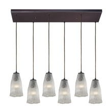 ELK Home 10437/6RC - Hand Formed Glass 6 Light Pendant In Oil Rubbed