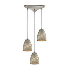 ELK Home 10465/3SVF - Fissure 3-Light Triangular Pendant Fixture in Satin Nickel with Silver Glass