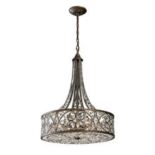 ELK Home 11288/6 - Amherst 6-Light Chandelier in Antique Bronze with Clear Crystal and Beaded Glass Diffuser