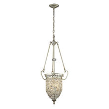 ELK Home 11692/3 - Andalusia 3-Light Pendant in Aged Silver with Clear Crystal and Beaded Glass Diffuser