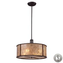 ELK Home 15032/4-LA - Barringer 4-Light Chandelier in Aged Bronze with Tan Mica Shade - Includes Adapter Kit