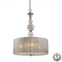 ELK Home 20007/3-LA - Alexis 3 Light Pendant in Antique Silver and Crackled Glass - Includes Adapter Kit