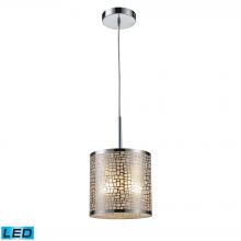 ELK Home 31041/1-LED - Medina 1-Light Mini Pendant in Polished Stainless Steel with Amber Glass - Includes LED Bulb