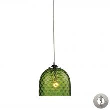 ELK Home 31080/1GRN-LA - Viva 1-Light Mini Pendant in Polished Chrome with Green Glass - Includes Adapter Kit