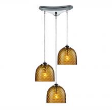 ELK Home 31080/3AMB - Viva 3 Light Pendant In Polished Chrome And Ambe