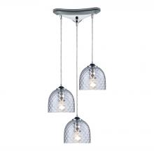 ELK Home 31080/3CLR - Viva 3-Light Triangular Pendant Fixture in Polished Chrome with Clear Glass