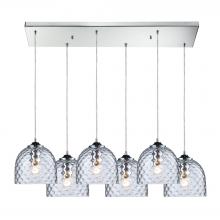 ELK Home 31080/6RC-CLR - Viva 6-Light Rectangular Pendant Fixture in Polished Chrome with Clear Glass