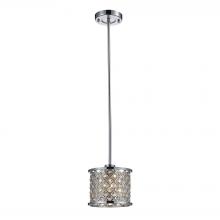 ELK Home 31102/1 - Genevieve 1-Light Mini Pendant in Polished Chrome with Crystal and Mesh Shade