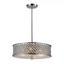 ELK Home 31105/4 - Genevieve 4-Light Chandelier in Polished Chrome with Crystal and Mesh Shade