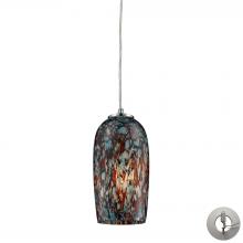 ELK Home 31147/1-LA - Collage 1-Light Mini Pendant in Satin Nickel with Multi-colored Glass - Includes Adapter Kit