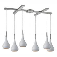 ELK Home 31340/6WH - Lindsey 6 Light Pendant In White And Satin Nicke